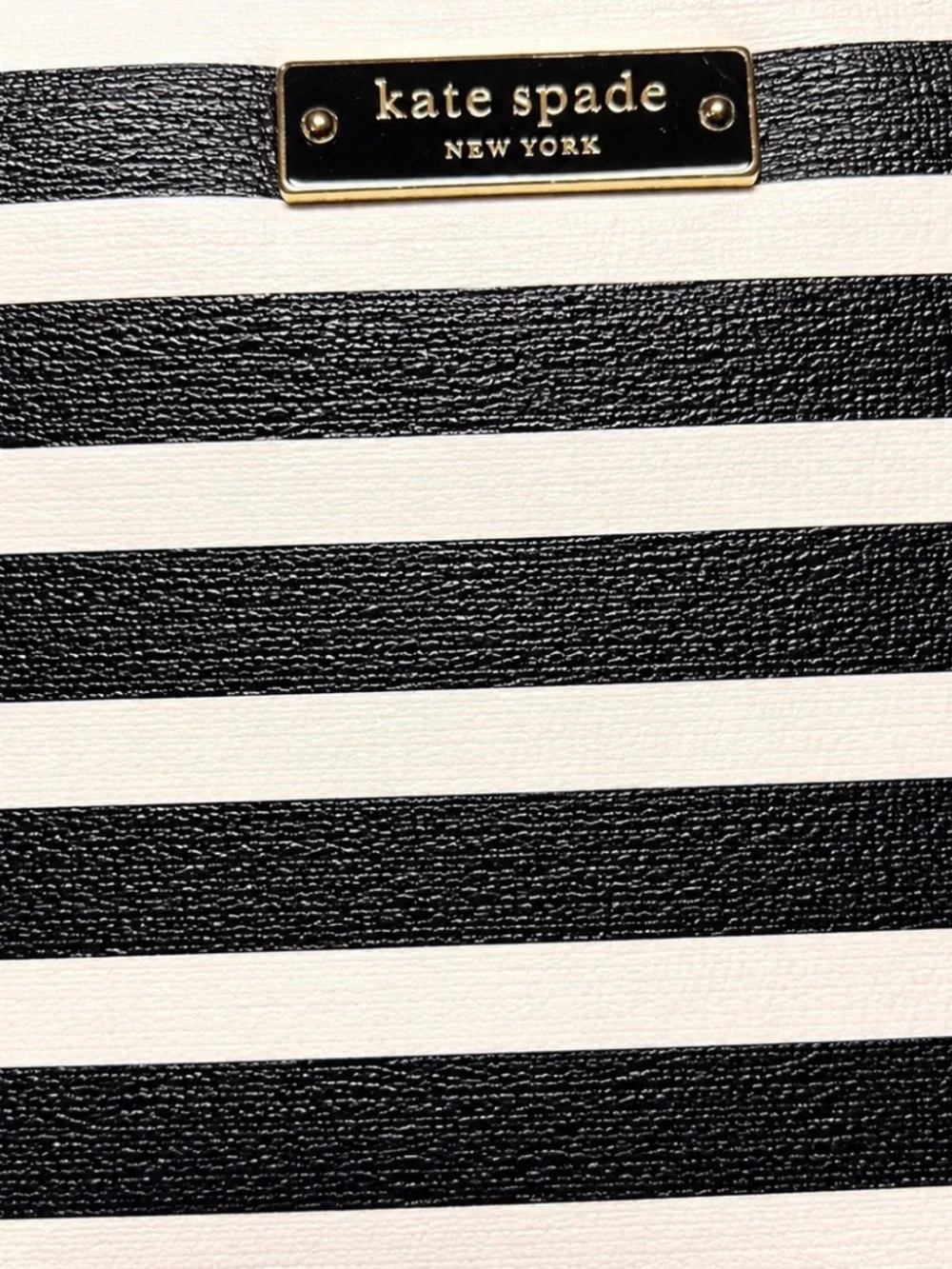 Kate Spade New York Black & White Striped Laptop Sleeve